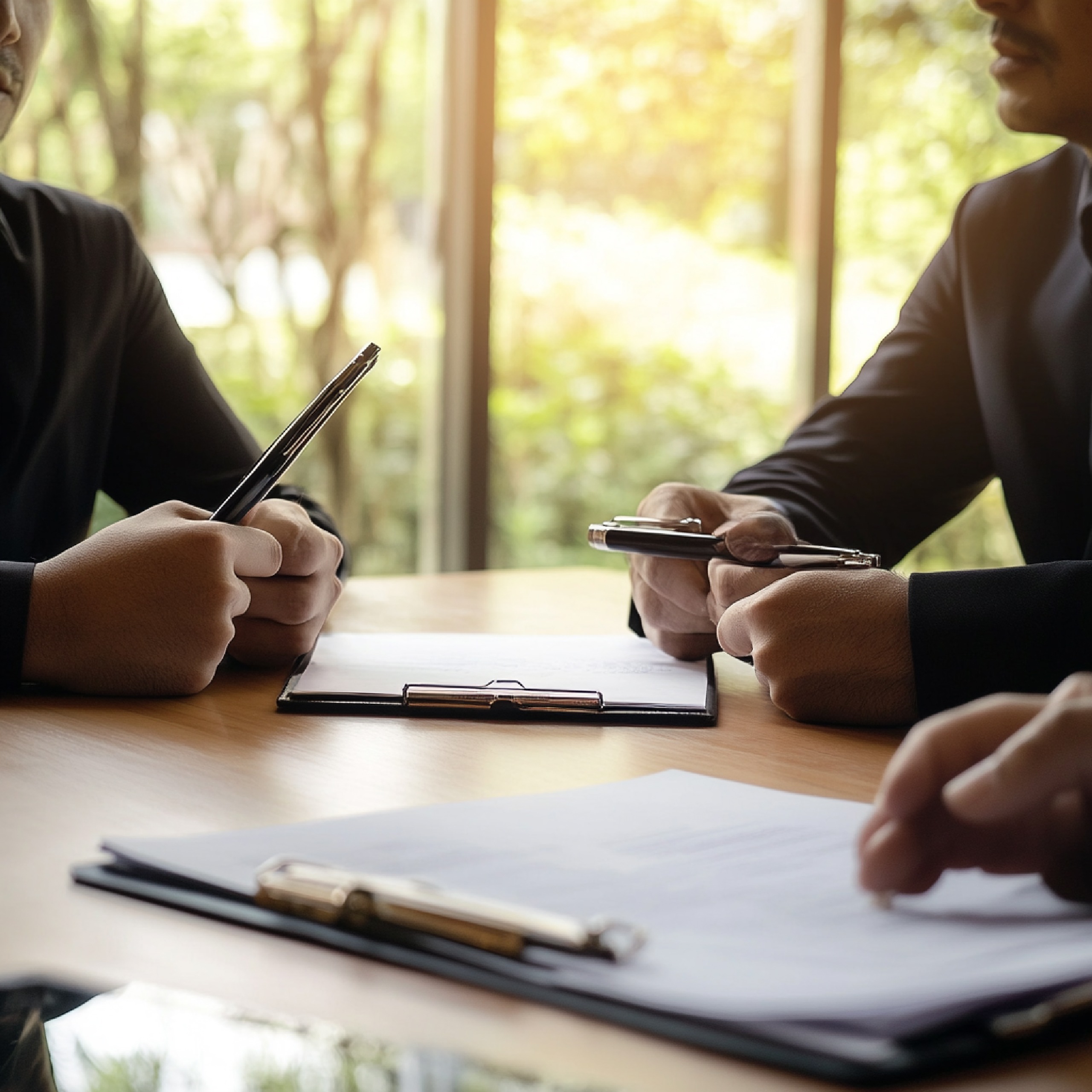 Commercial & Contracts Visual Borrower Attending Loan Approval Meeting With Financial Institution